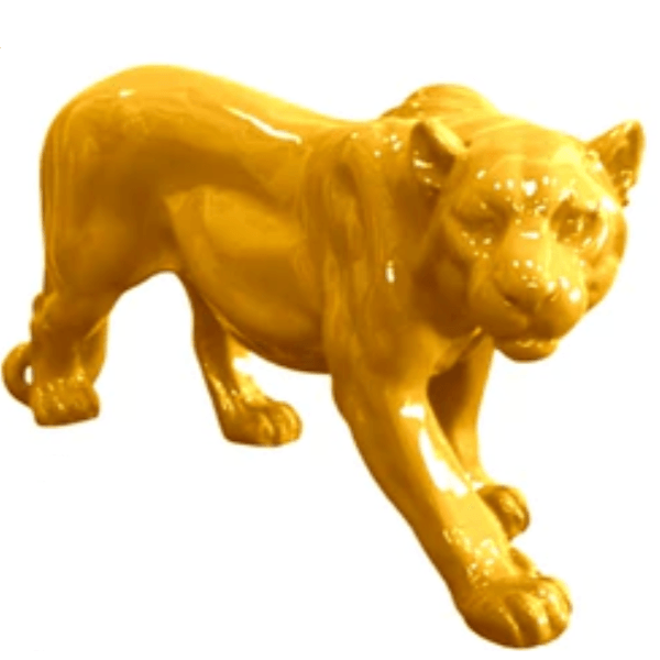 Statue Panthere Animaux Resine - 80cm - Jaune - ANIMAUX-RESINE.FR