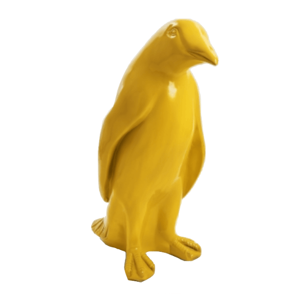 Statue Pingouin Animaux Resine - 120cm - Jaune - ANIMAUX-RESINE.FR