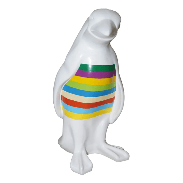 Statue Pingouin Animaux Resine - 120cm - Marinière Happy - ANIMAUX-RESINE.FR