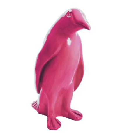 Statue Pingouin Animaux Resine - 120cm - Rose Fushia - ANIMAUX-RESINE.FR (8905259450708)