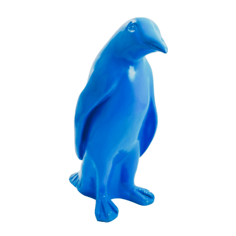 Statue Pingouin Animaux Resine - 70cm - Bleu Ciel - ANIMAUX-RESINE.FR