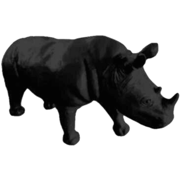 Statue Rhinoceros Animaux Resine - 140cm - Noir - ANIMAUX-RESINE.FR (8905269281108)