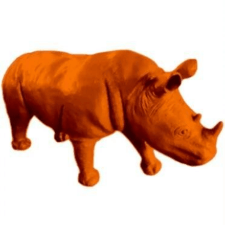 Statue Rhinoceros Animaux Resine - 140cm - Orange - ANIMAUX-RESINE.FR (8905268855124)