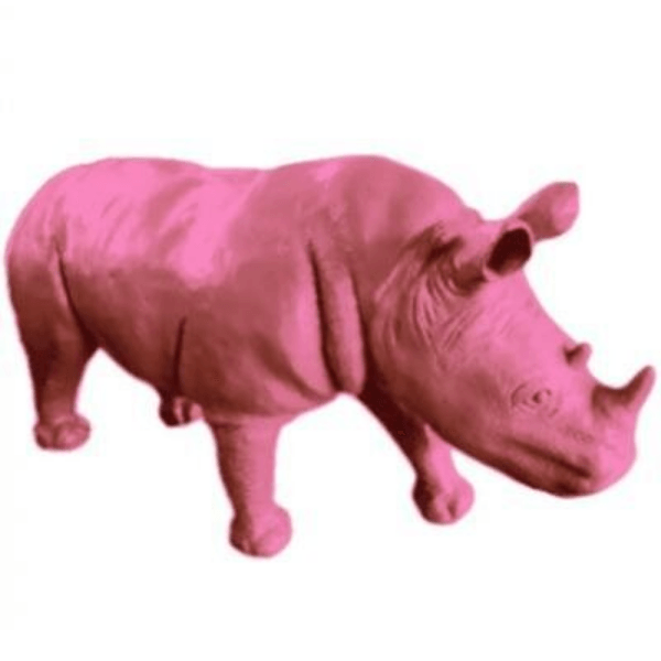 Statue Rhinoceros Animaux Resine - 180cm - Rose Clair - ANIMAUX-RESINE.FR