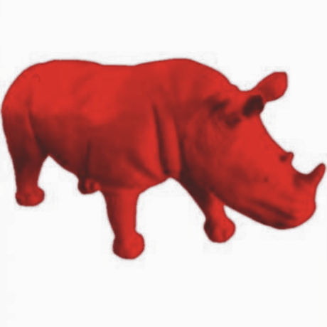 Statue Rhinoceros Animaux Resine - 180cm - Rouge - ANIMAUX-RESINE.FR