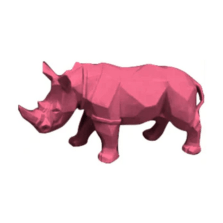 Statue Rhinoceros Animaux Resine - 35cm - Rose Clair - ANIMAUX-RESINE.FR (8905265545556)