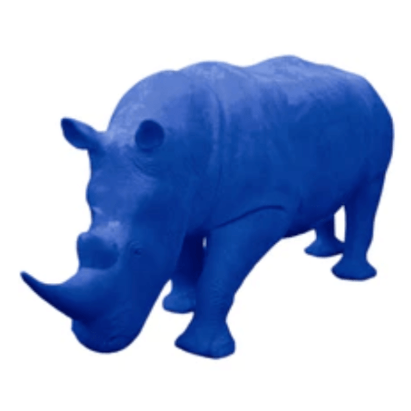 Statue Rhinoceros Animaux Resine - 380cm - Bleu Nuit - ANIMAUX-RESINE.FR