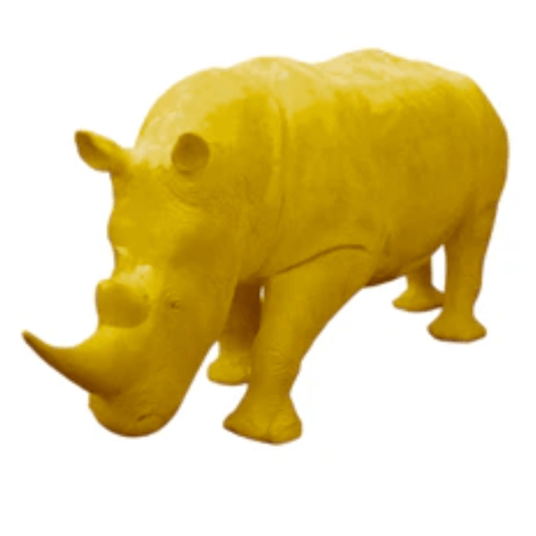 Statue Rhinoceros Animaux Resine - 380cm - Jaune - ANIMAUX-RESINE.FR (8905264857428)