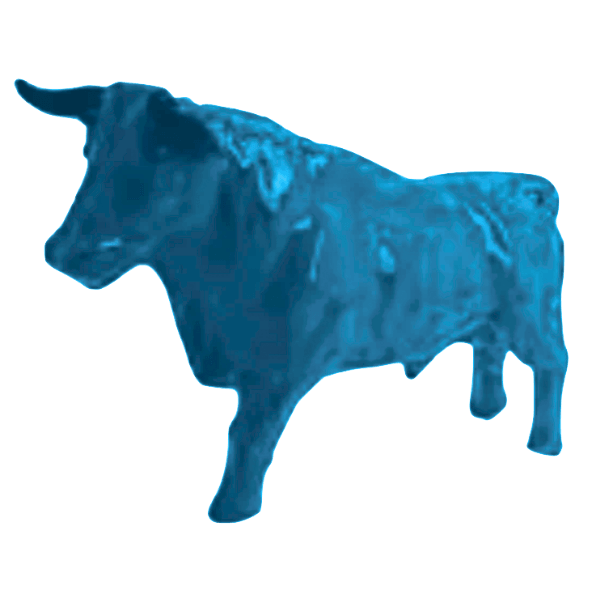 Statue Taureau Animaux Resine - 100cm - Bleu Ciel - ANIMAUX-RESINE.FR (8905659711828)