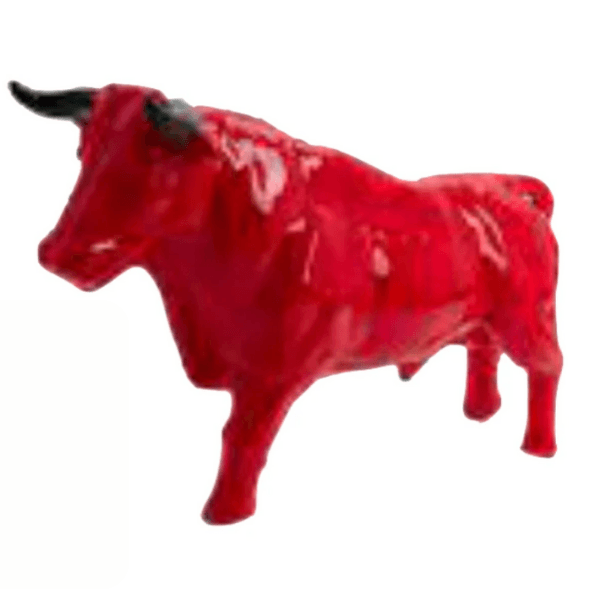 Statue Taureau Animaux Resine - 100cm - Rouge - ANIMAUX-RESINE.FR (8905659253076)