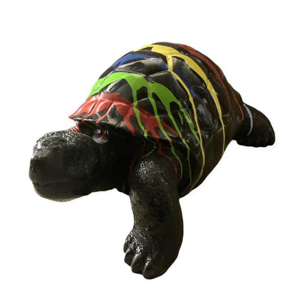 Statue Tortue Animaux Resine - 45cm - Multi Coulure Noir - ANIMAUX-RESINE.FR (8905306112340)