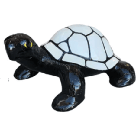 Statue Tortue Animaux Resine - 45cm - Noir & Blanc - ANIMAUX-RESINE.FR (8905307095380)