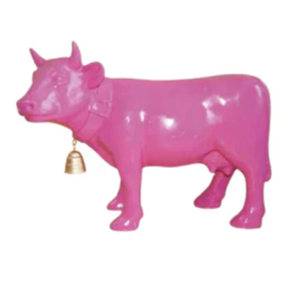 Statue Vache Animaux Resine - 110cm - Rose Clair - ANIMAUX-RESINE.FR (8905313386836)