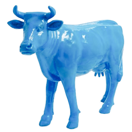 Statue Vache Animaux Resine - 140cm - Bleu Ciel - ANIMAUX-RESINE.FR