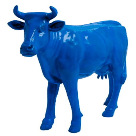 Statue Vache Animaux Resine - 140cm - Bleu Nuit - ANIMAUX-RESINE.FR