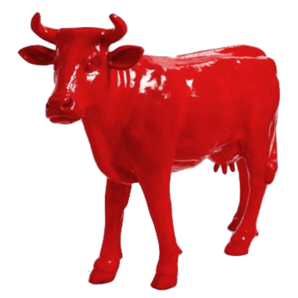 Statue Vache Animaux Resine - 140cm - Rouge - ANIMAUX-RESINE.FR (8905317417300)