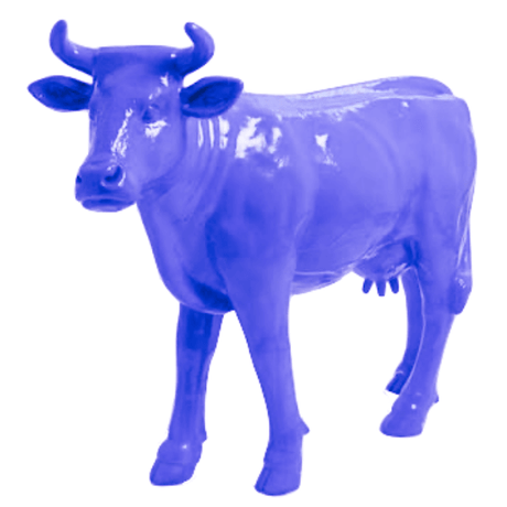 Statue Vache Animaux Resine - 140cm - Violet - ANIMAUX-RESINE.FR (8905309552980)