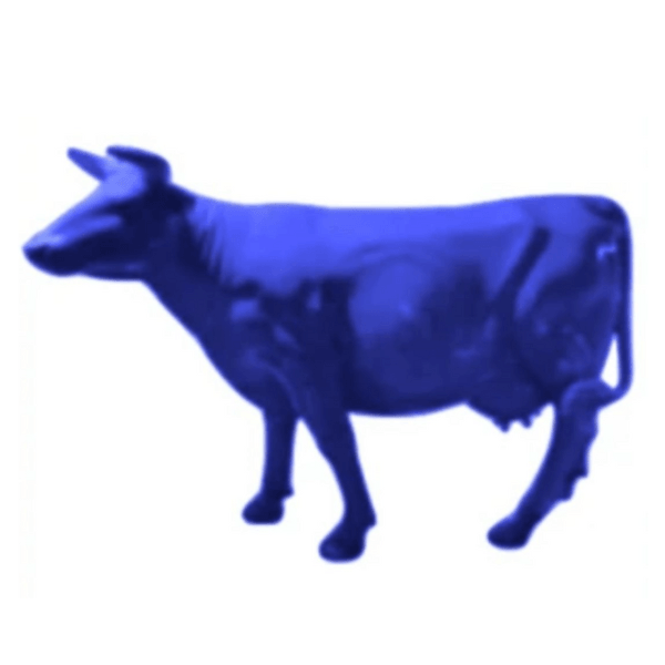 Statue Vache Animaux Resine - 225cm - Bleu Nuit - ANIMAUX-RESINE.FR