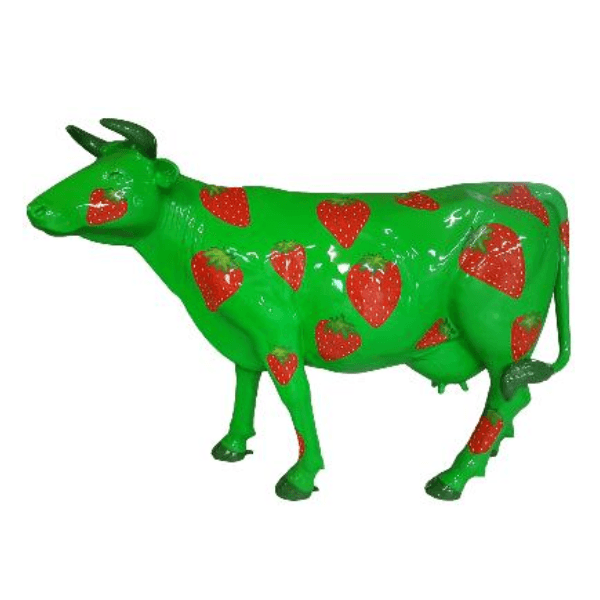 Statue Vache Animaux Resine - 225cm - Fraise - ANIMAUX-RESINE.FR