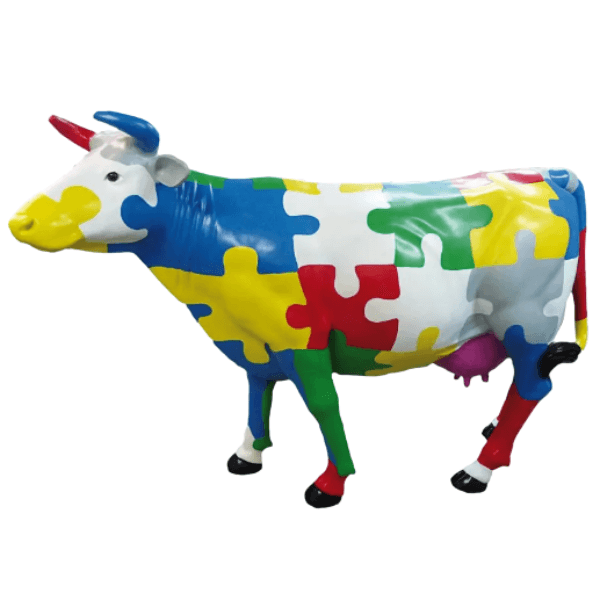 Statue Vache Animaux Resine - 225cm - Puzzle - ANIMAUX-RESINE.FR (8905310437716)