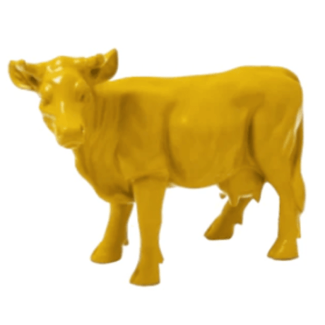 Statue Vache Animaux Resine - 50cm - Jaune - ANIMAUX-RESINE.FR (8905315025236)