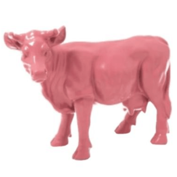 Statue Vache Animaux Resine - 50cm - Rose Clair - ANIMAUX-RESINE.FR (8905316368724)