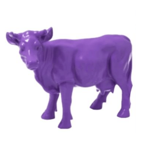 Statue Vache Animaux Resine - 50cm - Violet - ANIMAUX-RESINE.FR