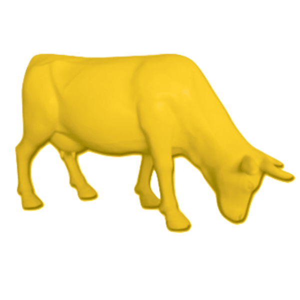 Statue Vache Tête Basse Animaux Resine - 225cm - Jaune - ANIMAUX-RESINE.FR (8905309192532)